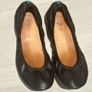 Tieks Black Leather Flats